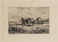 KG 14204
<br/>
Akkerlandschap met arbeiders
<br/>
<em>Jacques, Charles (1813 - 1894)</em>